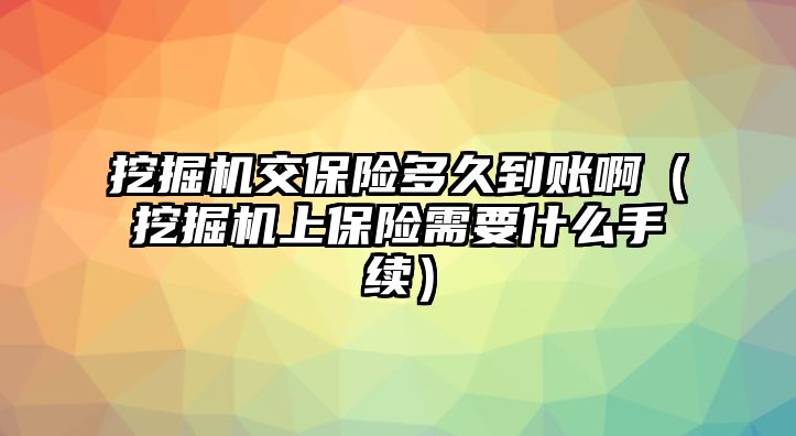 挖掘機(jī)交保險(xiǎn)多久到賬?。ㄍ诰驒C(jī)上保險(xiǎn)需要什么手續(xù)）