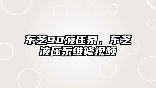 東芝90液壓泵，東芝液壓泵維修視頻