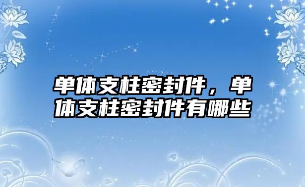 單體支柱密封件，單體支柱密封件有哪些