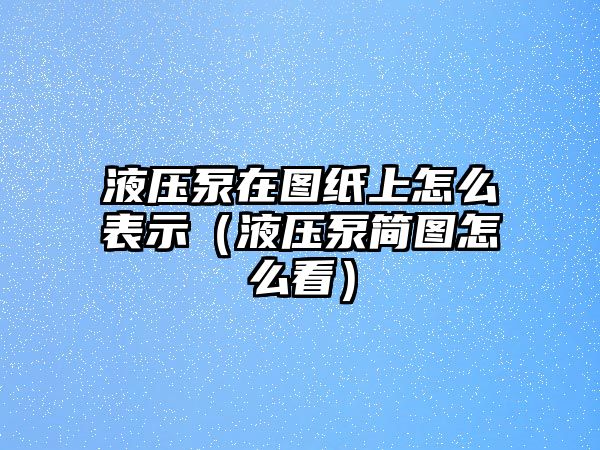 液壓泵在圖紙上怎么表示（液壓泵簡圖怎么看）