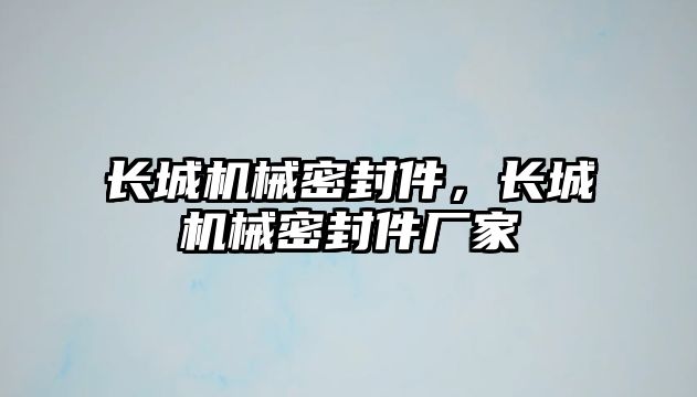 長城機械密封件，長城機械密封件廠家