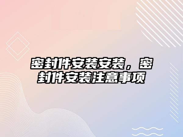 密封件安裝安裝，密封件安裝注意事項(xiàng)