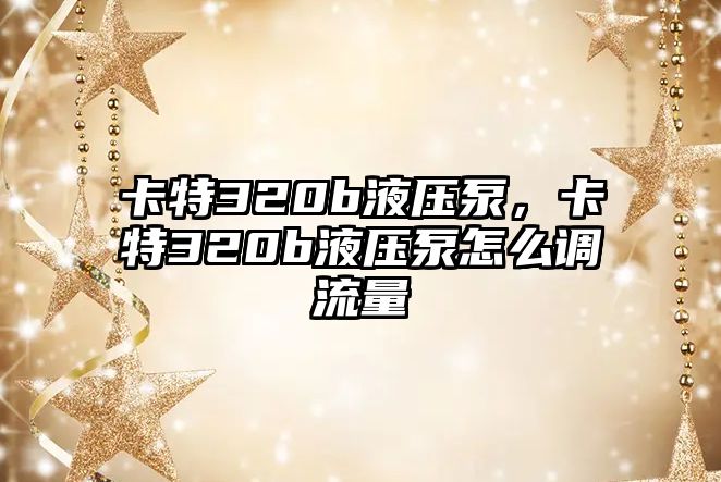 卡特320b液壓泵，卡特320b液壓泵怎么調(diào)流量