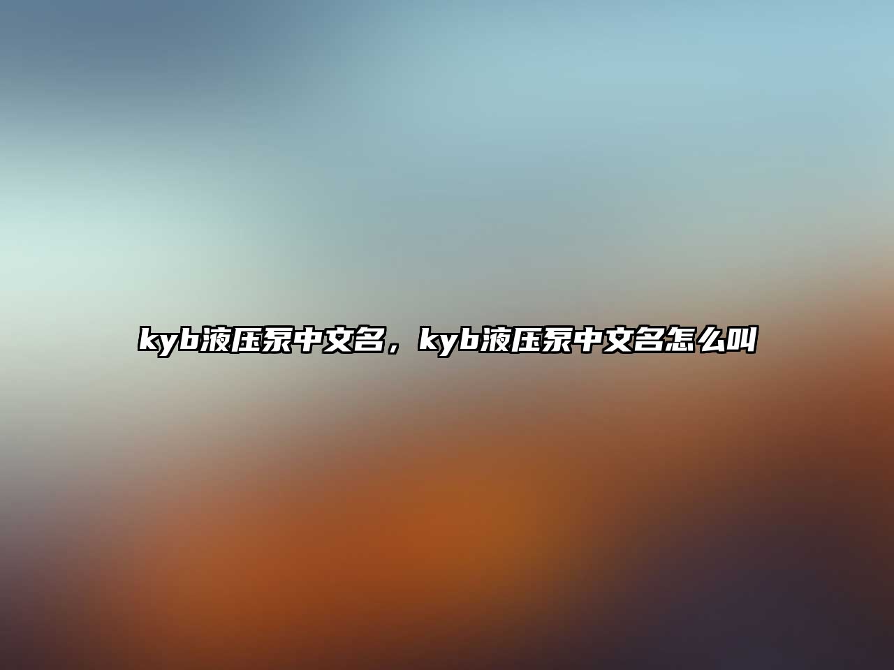 kyb液壓泵中文名，kyb液壓泵中文名怎么叫