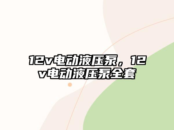 12v電動液壓泵，12v電動液壓泵全套