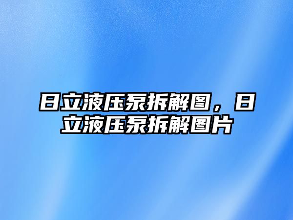 日立液壓泵拆解圖，日立液壓泵拆解圖片