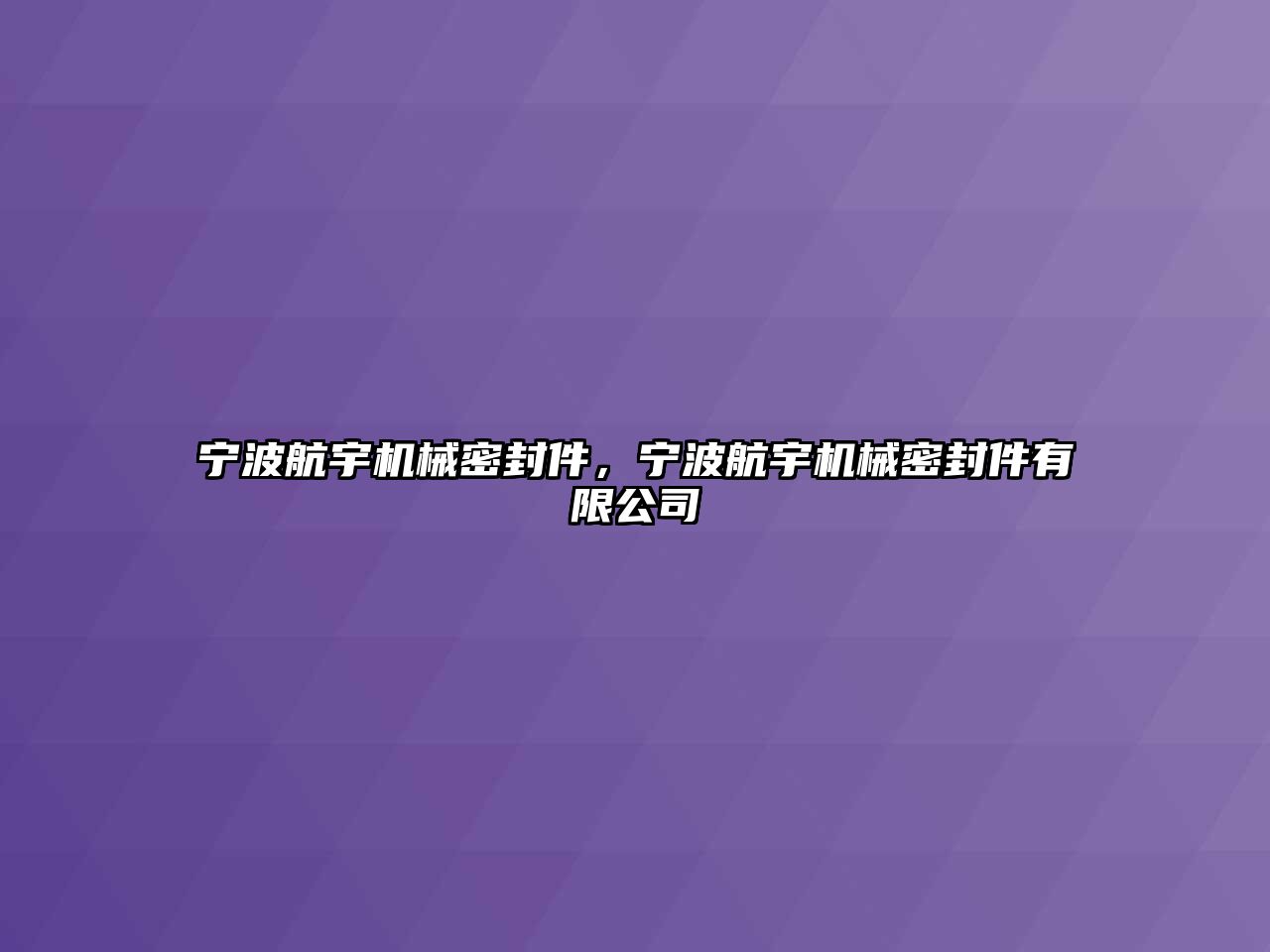 寧波航宇機械密封件，寧波航宇機械密封件有限公司