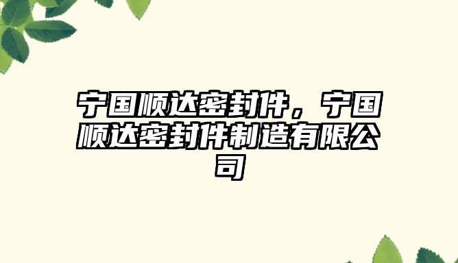 寧國(guó)順達(dá)密封件，寧國(guó)順達(dá)密封件制造有限公司