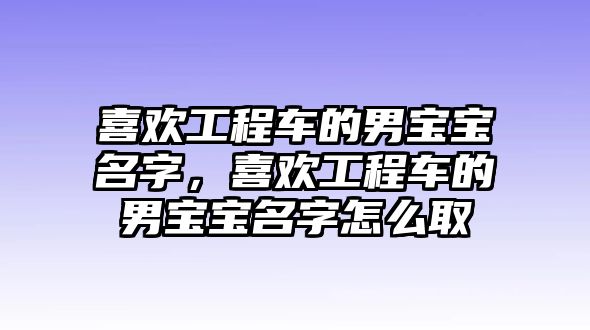 喜歡工程車(chē)的男寶寶名字，喜歡工程車(chē)的男寶寶名字怎么取