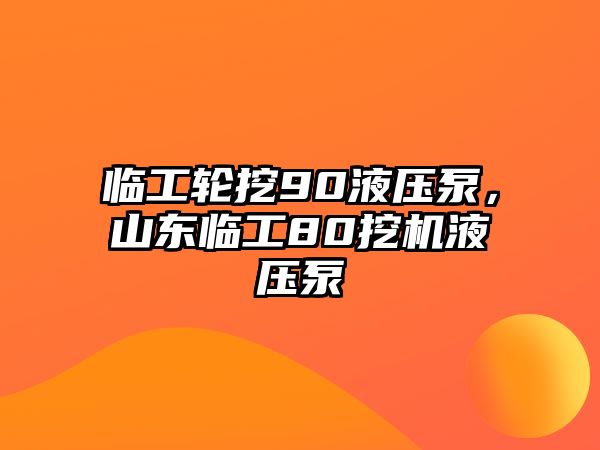 臨工輪挖90液壓泵，山東臨工80挖機液壓泵