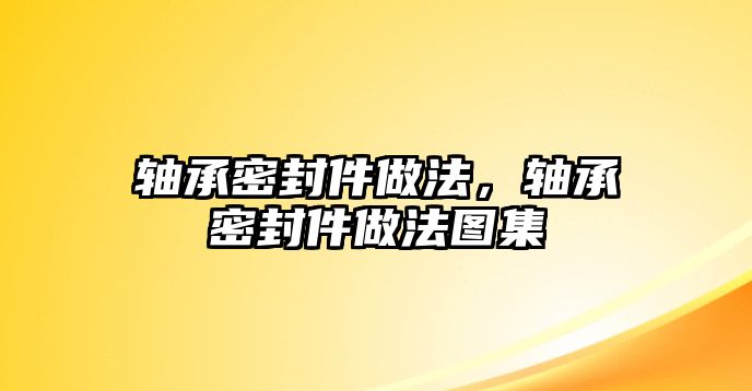 軸承密封件做法，軸承密封件做法圖集