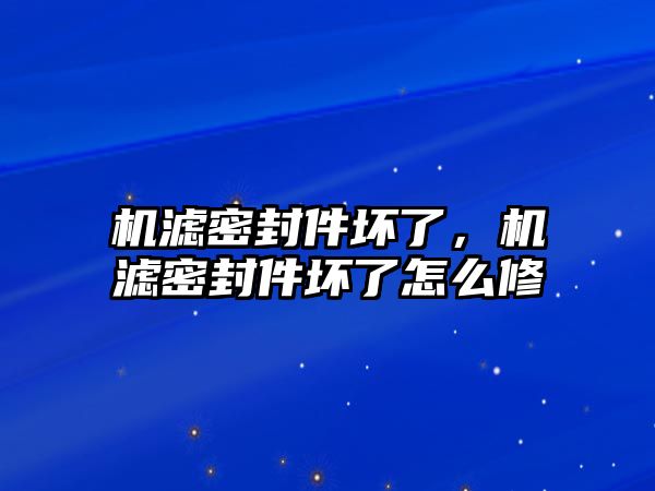 機濾密封件壞了，機濾密封件壞了怎么修