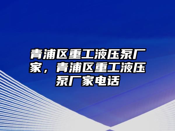 青浦區(qū)重工液壓泵廠家，青浦區(qū)重工液壓泵廠家電話