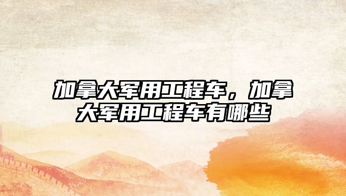 加拿大軍用工程車(chē)，加拿大軍用工程車(chē)有哪些