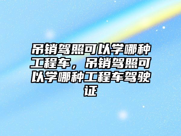 吊銷駕照可以學哪種工程車，吊銷駕照可以學哪種工程車駕駛證