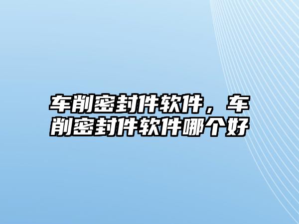 車削密封件軟件，車削密封件軟件哪個(gè)好