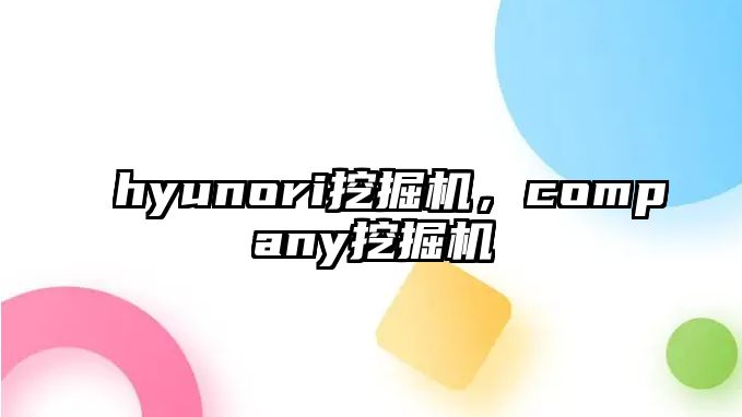 hyunori挖掘機，company挖掘機