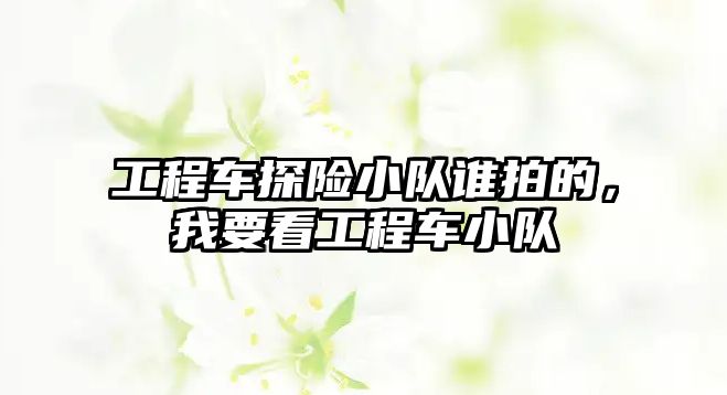 工程車探險(xiǎn)小隊(duì)誰(shuí)拍的，我要看工程車小隊(duì)