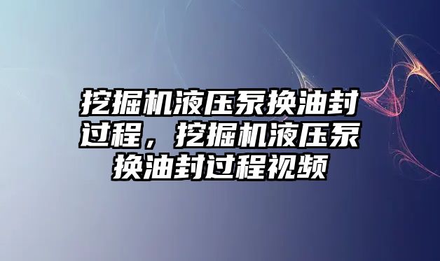 挖掘機(jī)液壓泵換油封過程，挖掘機(jī)液壓泵換油封過程視頻