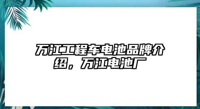 萬江工程車電池品牌介紹，萬江電池廠